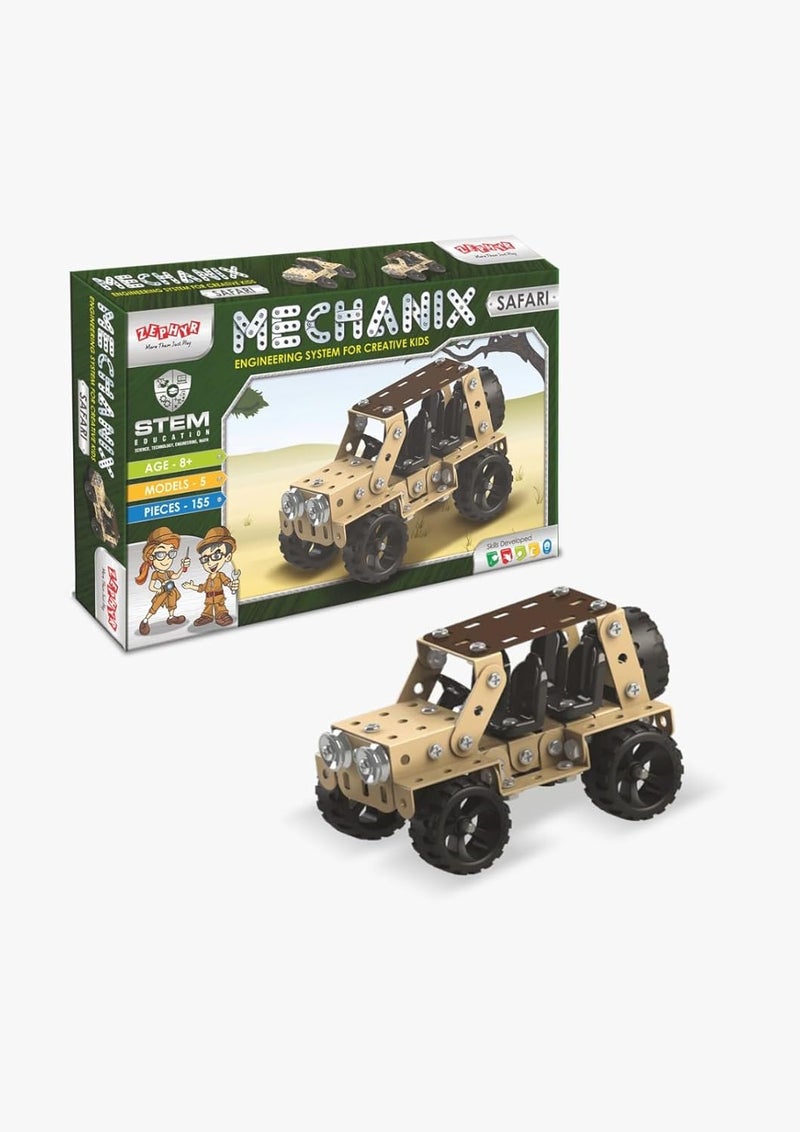 ZEPHYR Mechanix Safari Building and Construction Toy for Kids - 155 Pieces, Ages 7+ - Image 1